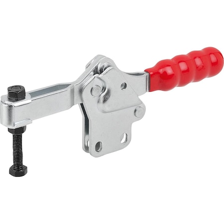 Kipp Toggle Clamp Standard L=225, Form:B Steel, Vertical Foot, Comp:Plastic, Comp:Red, F2=3400 K1239.03400